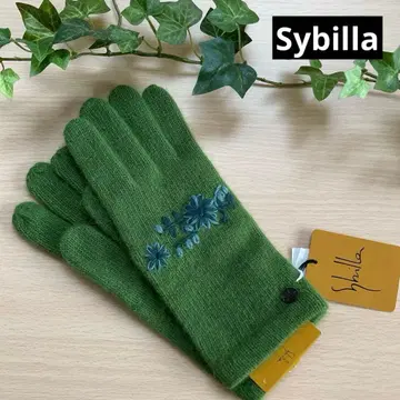 세일 미사용 택 포함 [ 시빌라 Sybilla ] 장갑 꽃무늬 자수 그린