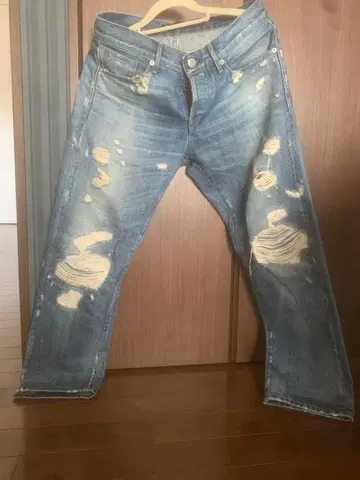 3x1 데미지 가공 라이트 블루 데님 M4