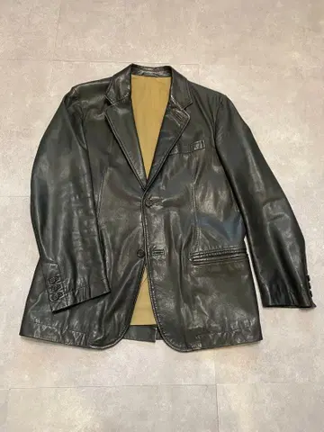 [새상품급] 던힐 가죽 싱글 브레스 자켓