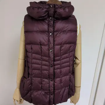 후드 부착 퍼플 다운 베스트