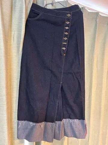 unitage 롤업 데님 롱 스커트