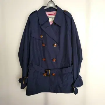 AIGLE 네이비 트렌치코트 더블 브레스트