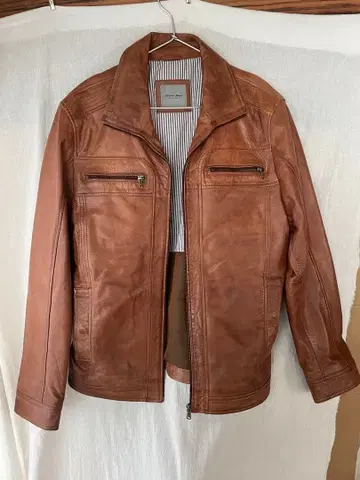 Christian Berg 브라운 가죽 자켓