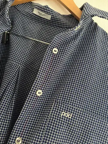 POUDOUDOU 체크 무늬 긴팔 셔츠