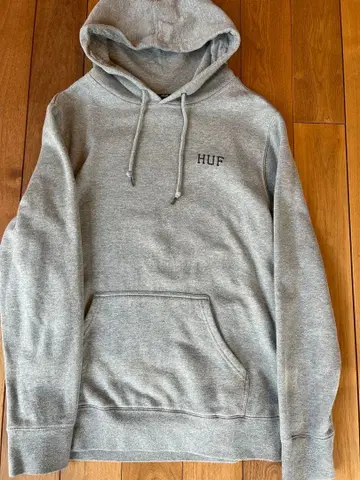 HUF 그레이 후드 부착 후드티 M