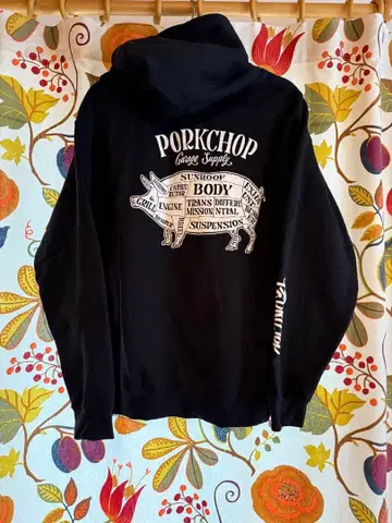 포크찹 차고 서플라이 후드티 블랙 M