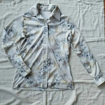 구제 플라워 프린트 긴팔 셔츠