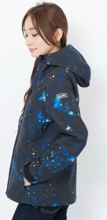 컨디션 최상 X-girl/엑스걸 [ 우주 패턴 마운틴 후드티 ] 2 방수