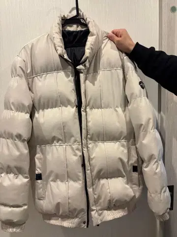 화이트 다운 자켓 3XL 음파 패치