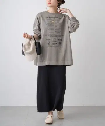 퓨어세신 2way 로고 프린트 롱 슬리브