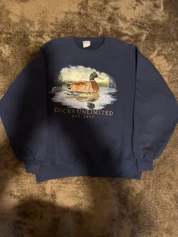 [애니멀] 90s USA제 맨투맨 오리 M 네이비