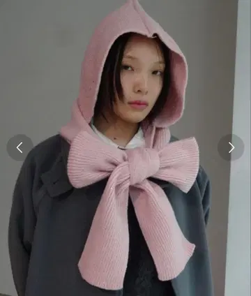 FEKETE 라메 후디 머플러 핑크