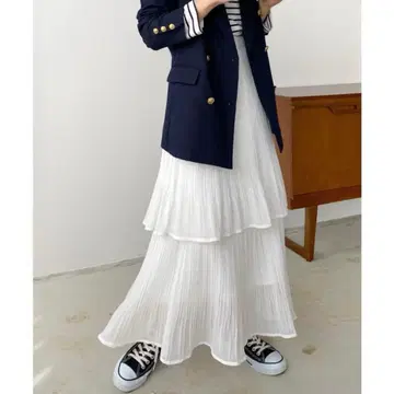 callautia 플리츠 캉캉 스커트 스커트 화이트 S