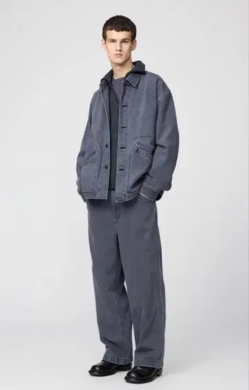 UNIQLO U 오버 사이즈 컬러 데님 자켓 S 그레이
