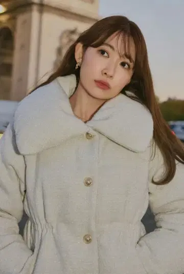 herlipto Gold-Button Tweed Down Jacket S