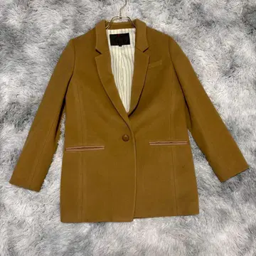 [언타이틀] (S) 모 100% 체스터 코트풍 노치드 라펠 원 버튼