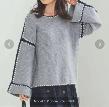 BEAMS HEART 핸드 스티치 풀오버