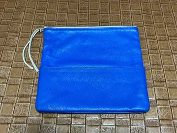 디가웰 올 가죽 파우치 / 블루 천연 가죽 멀티 케이스 digawel