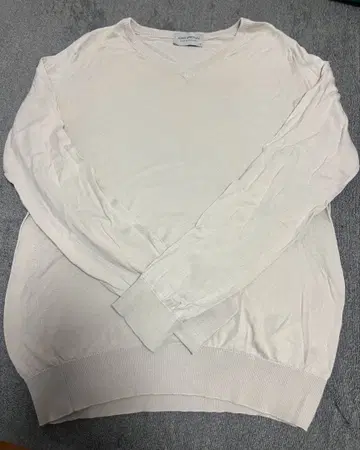 새상품급 존스메들리 V넥 하이 게이지 니트 46 라이트 그레이