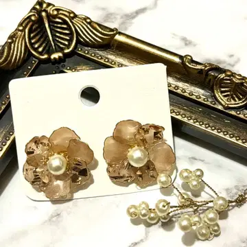 귀걸이 외출 경사 파티 꽃 플라워 귀걸이 딥 플라워