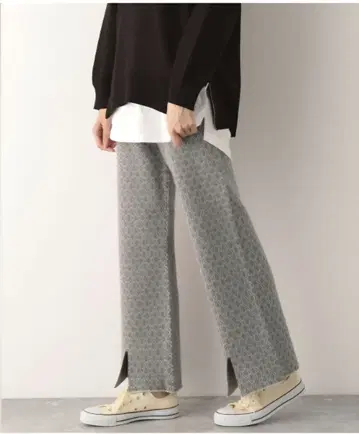 미사용 새상품 GLOBAL WORK 멜티 자카드 팬츠 니트 팬츠