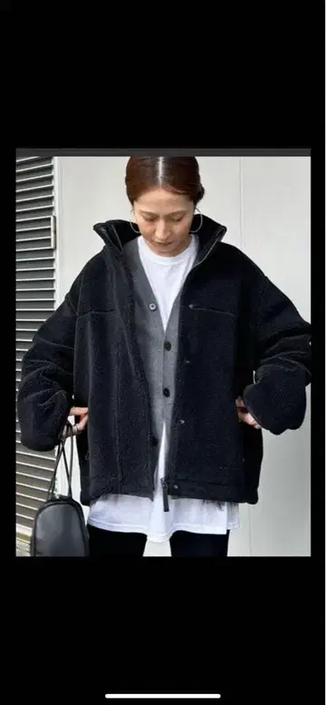 미사용 [프레임워크] 36 사이즈 울 보아 스탠드 블루종 네이비