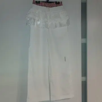 MAMC 화이트 와이드 팬츠 레이스 포함
