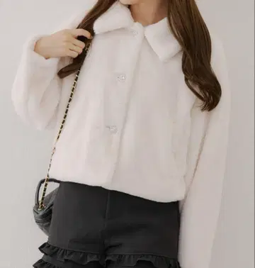 반짝이 단추 퍼 블루종