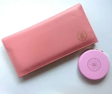 [ 세트 미사용 새상품 ] 황궁 장지갑 거울 핑크 국화 문양