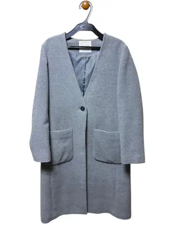 FREAK'S STORE 그레이 V넥 롱 코트 S size