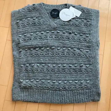 새상품 미사용 피타 베스트 니트 그레이 울