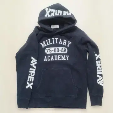 AVIREX 밀리터리 아카데미 후드티 블랙