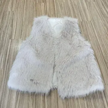 [ 새상품 ] 라이트 베이지 퍼 포함 베스트