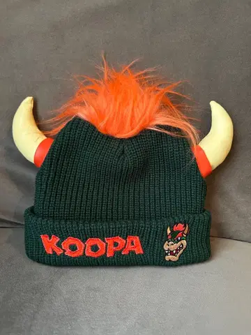 KOOPA 니트 모자 뿔 달린 쿠파 닌텐도
