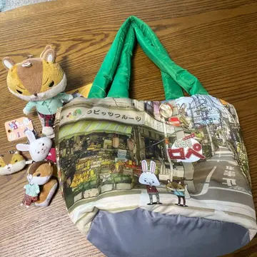 종이토끼 로페 봉제 인형과 토트백 세트