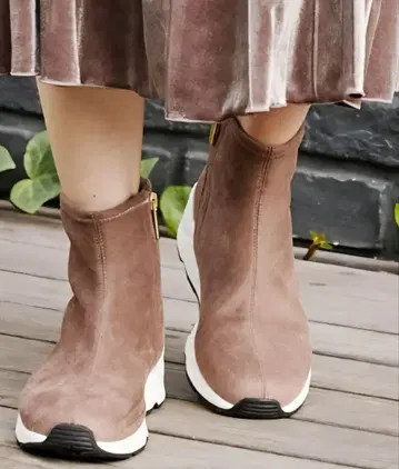 미사용 새상품 BAYFLOW 스니커즈 부츠 스웨이드풍 (모카) S사이즈