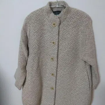 울 혼방 크림색 자켓