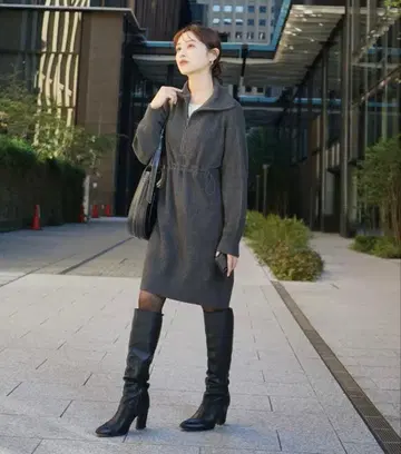 L'Or 니트 원피스 Drawstring Medium Dress