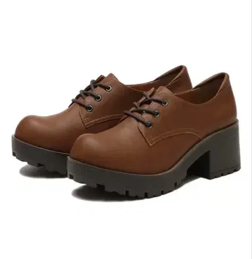 통굽 로퍼 탱크 밑창 가죽 신발 여성용