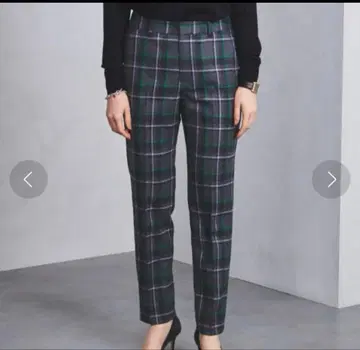 새상품급 UNITED ARROWS 삭소니 체크 슬림 팬츠