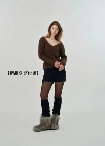 [택 포함 새상품] The barnnet 브라운 V넥 스웨터