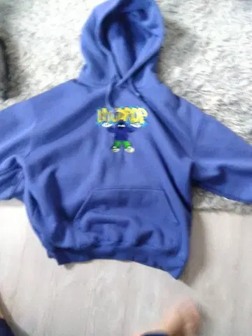 NYUDROP 파랑 보라색 네이비 후드 부착 후드티