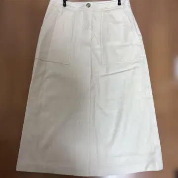 아이보리 타이트 스커트 울 혼방