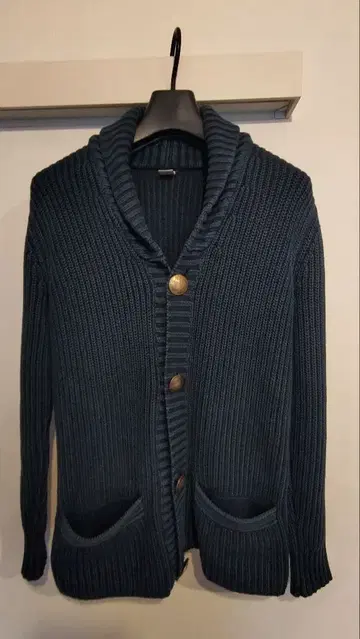 론 헤르만 남성용 네이비 콘초 인디고 블루 가디건