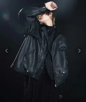 ADRER 합성 가죽 오버 더블 라이더 자켓 M