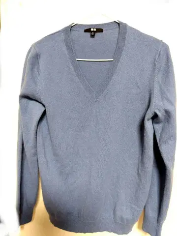 V넥 유니클로 캐시미어 100% 니트 스웨터 긴팔