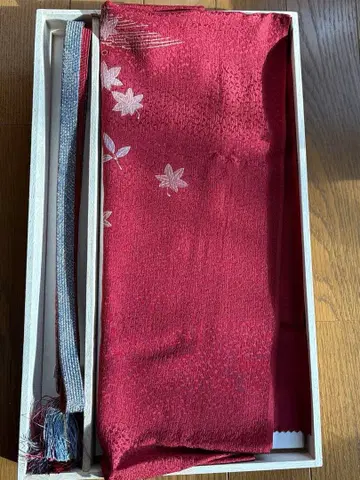 오비 장식 천 허리띠 빨간색 순수 실크