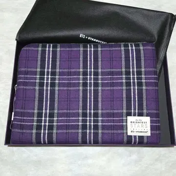 한정판 BTS x 스벅 콜라보 타탄 체크 파우치