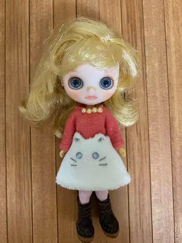 미니 브라이스 인형 본체 고양이 디자인 드레스