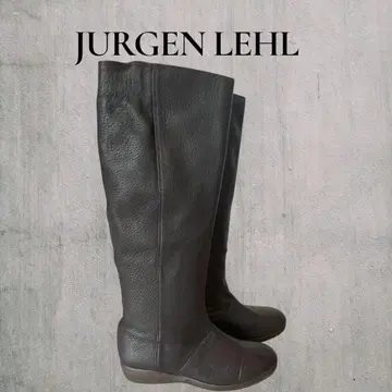 요건 레일 롱 부츠 가죽 다크 브라운 23cm